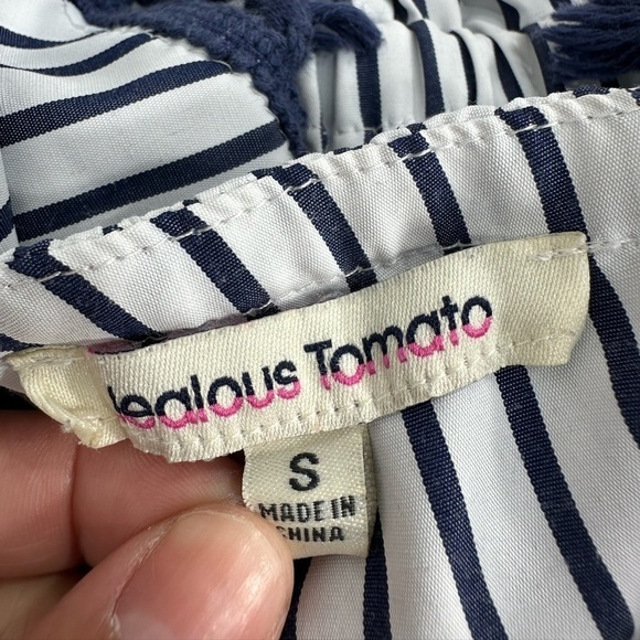 Jealous Tomato one shoulder tassel striped romper size S - Picture 6 of 8